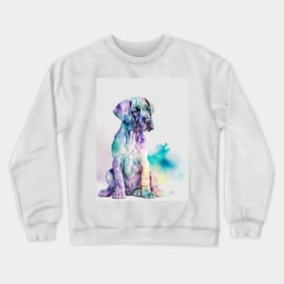 Great dane puppy in watercolour Crewneck Sweatshirt